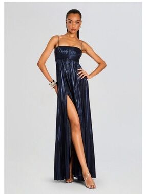 helen maxi dress navy Helen Chiffon A-Line Maxi Dress